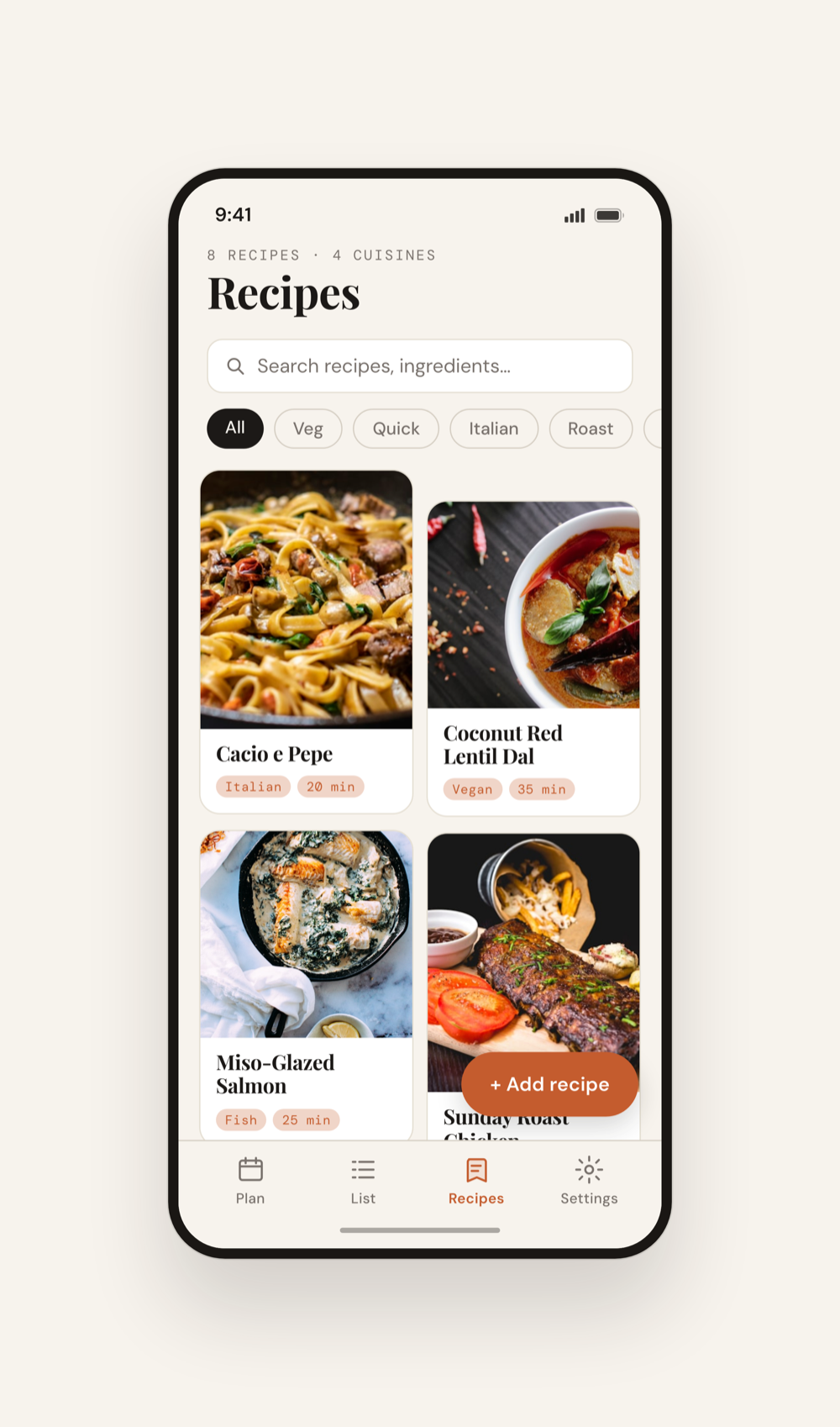 Pantry recipe library